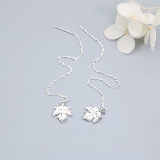 Maple Leaf Tassel Hanging Earrings