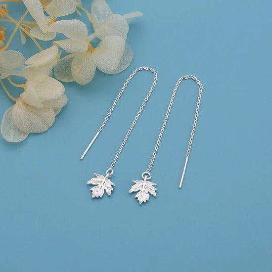 Maple Leaf Tassel Hanging Earrings
